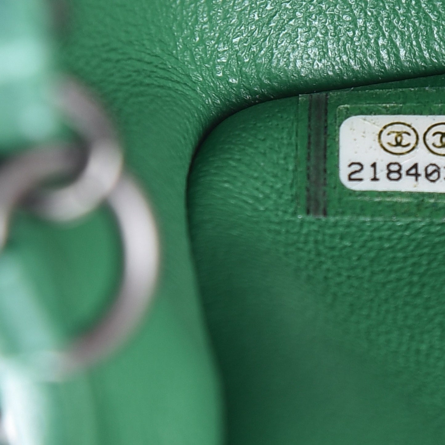 Caviar Quilted Mini Rectangular Flap Green