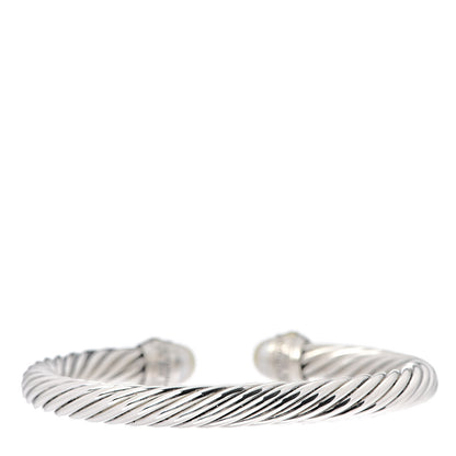 David Yurman Sterling Silver 14K Yellow Gold Pearl 7mm Cable Classics Bracelet 3 of 5