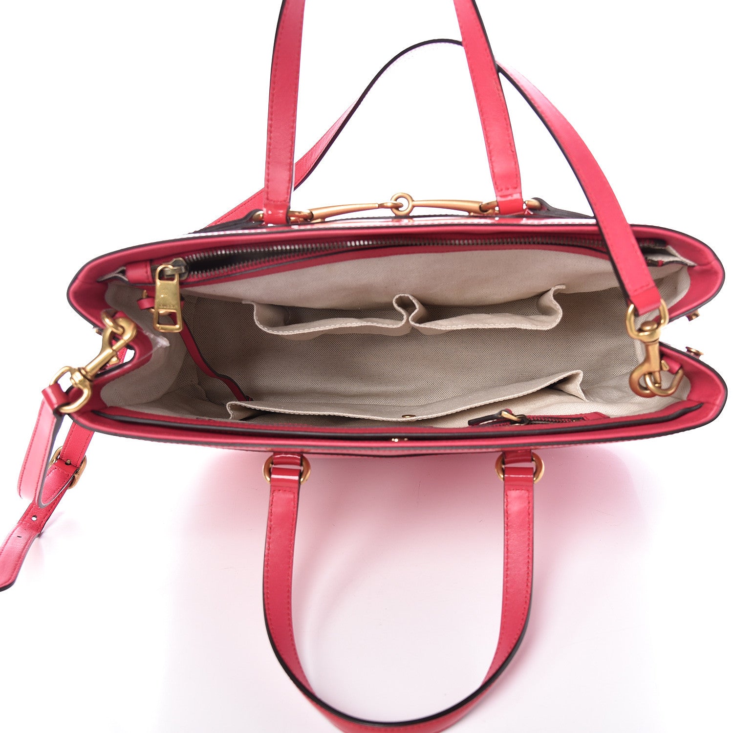 Gucci Patent Medium Bright Bit Top Handle Tote Shocking Pink 5 of 12
