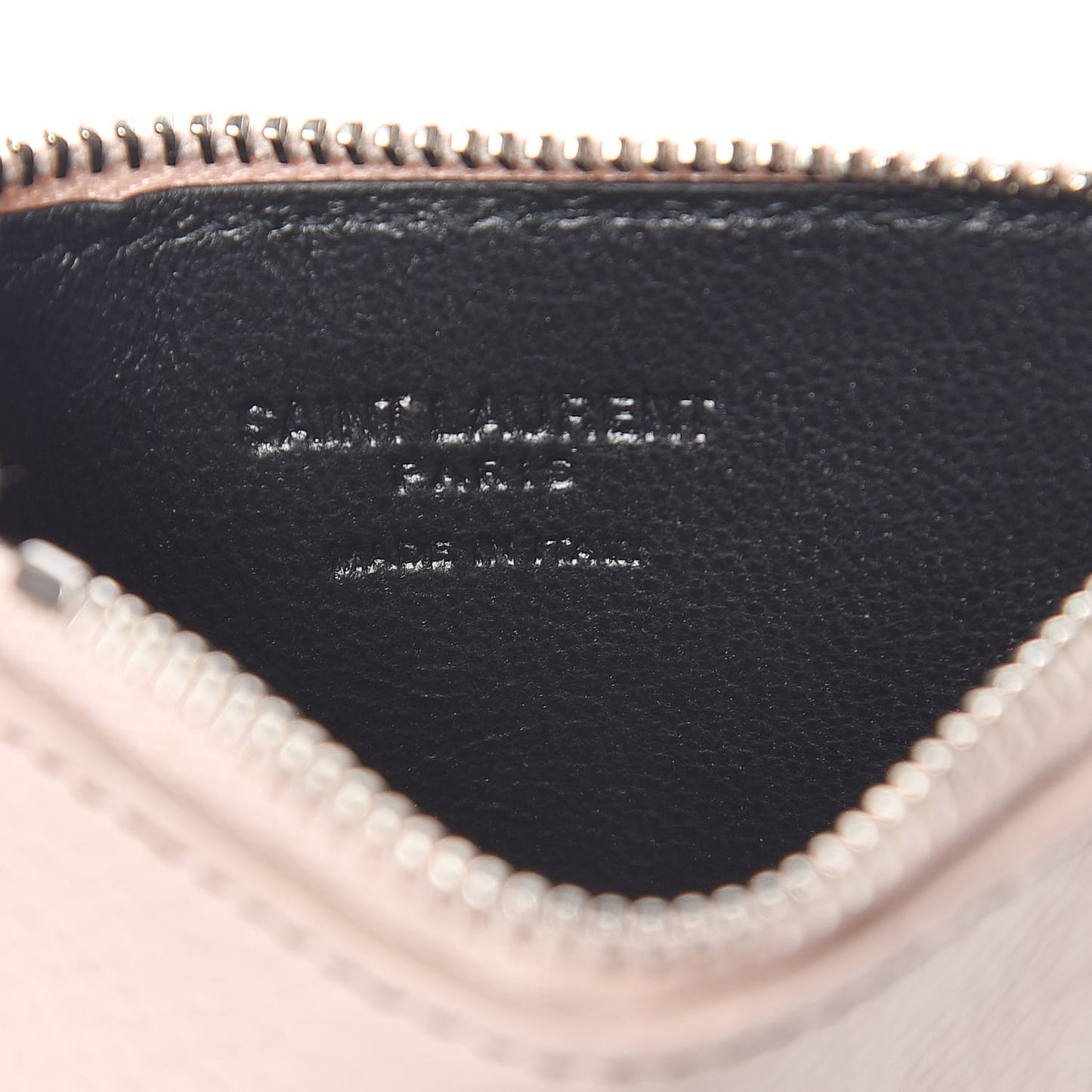 Grained Calfskin 5 Fragments Zip Pouch Card Holder Marble Pink