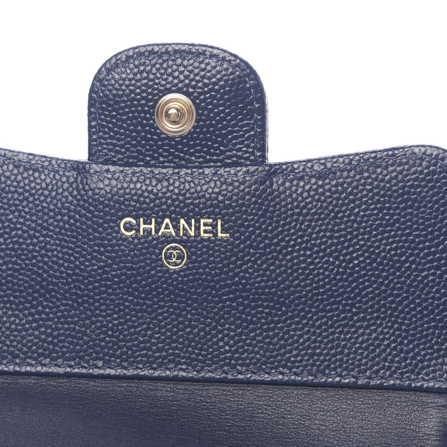Chanel Caviar Quilted Compact Flap Wallet Navy 6 of 8