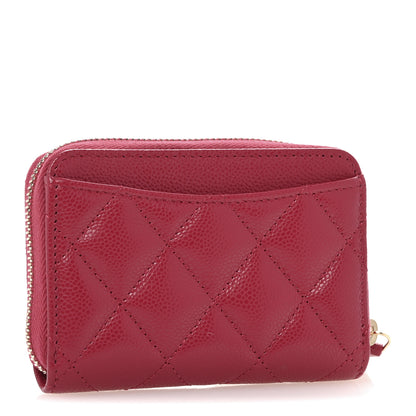 Chanel Caviar Quilted Zip Coin Purse Fuchsia 3 of 9