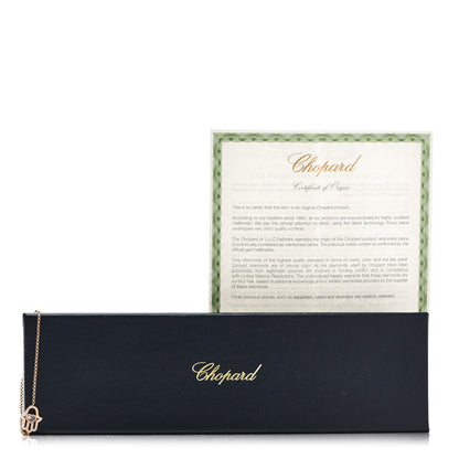 Chopard 18K Rose Gold Diamond Happy Diamonds Good Luck Charm Hamsa Pave Bracelet 5 of 5