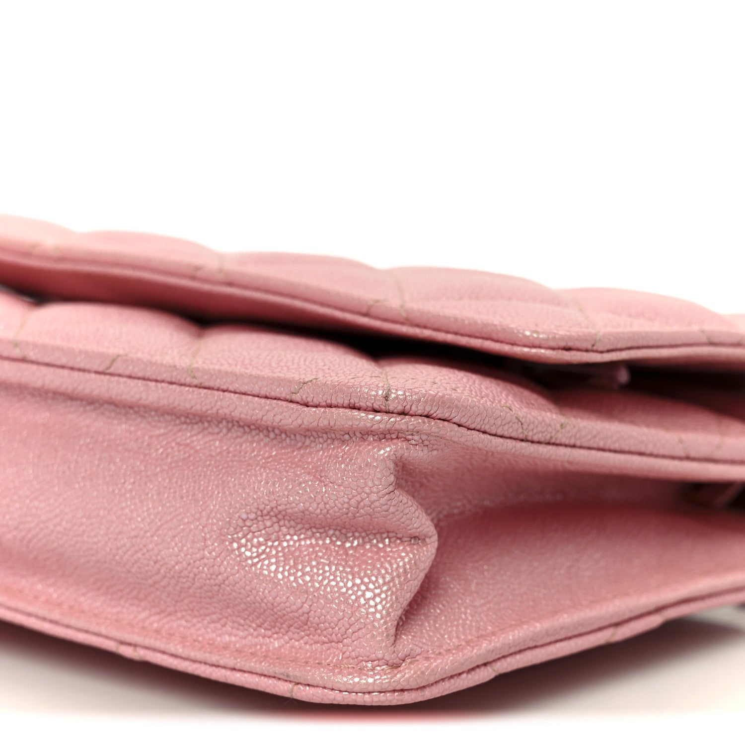 Chanel Iridescent Caviar Quilted Wallet on Chain WOC Rose Pink 11 of 12