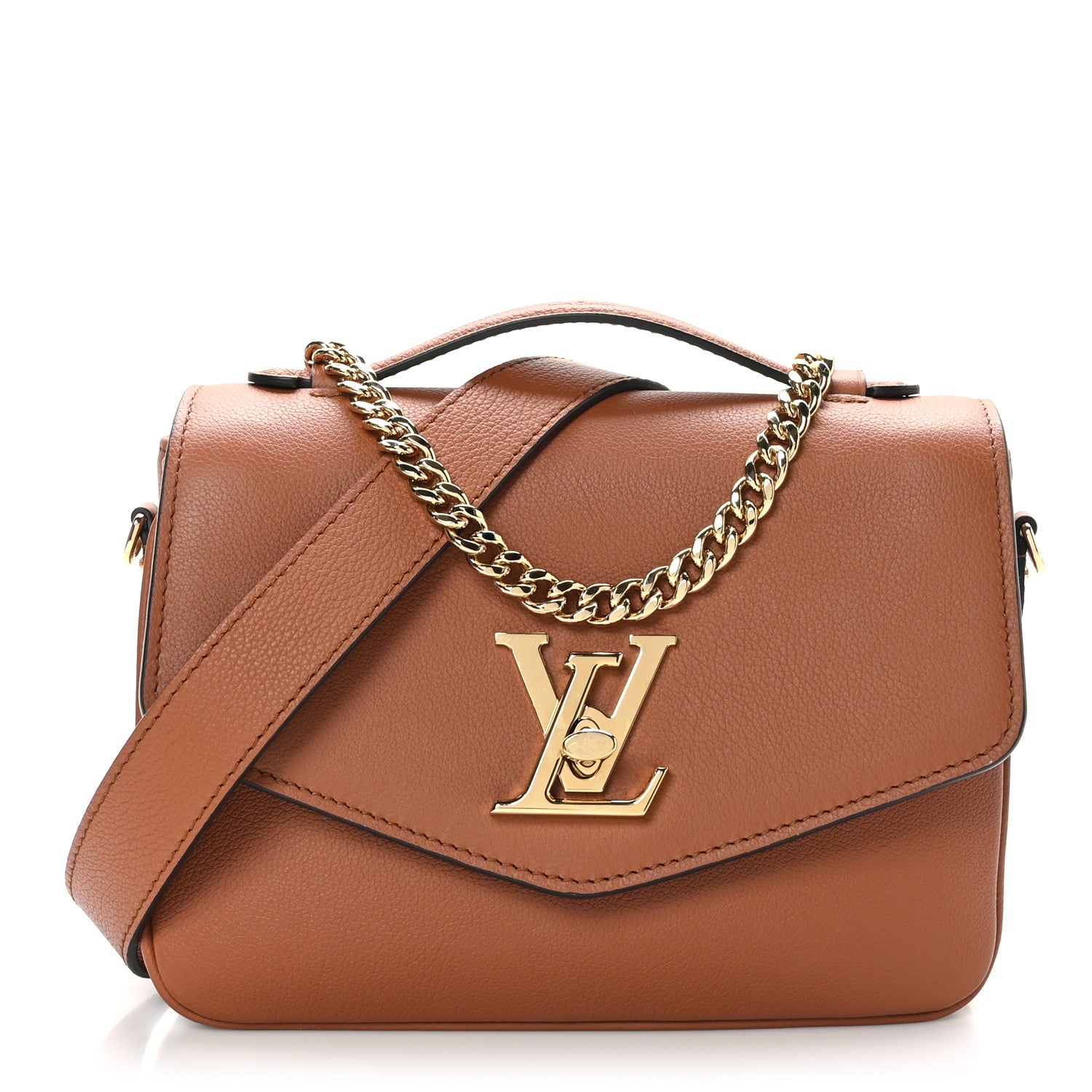 Louis Vuitton Grained Calfskin Lockme Oxford Cognac 1 of 10