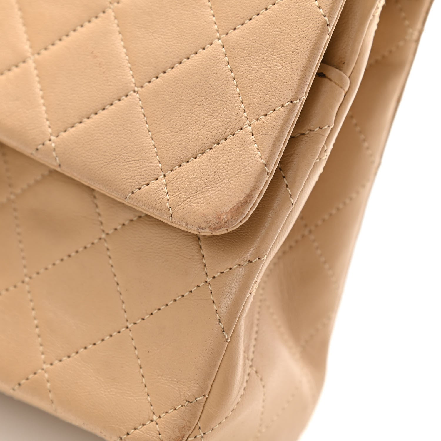 Chanel Lambskin Quilted Medium Double Flap Beige 12 of 17