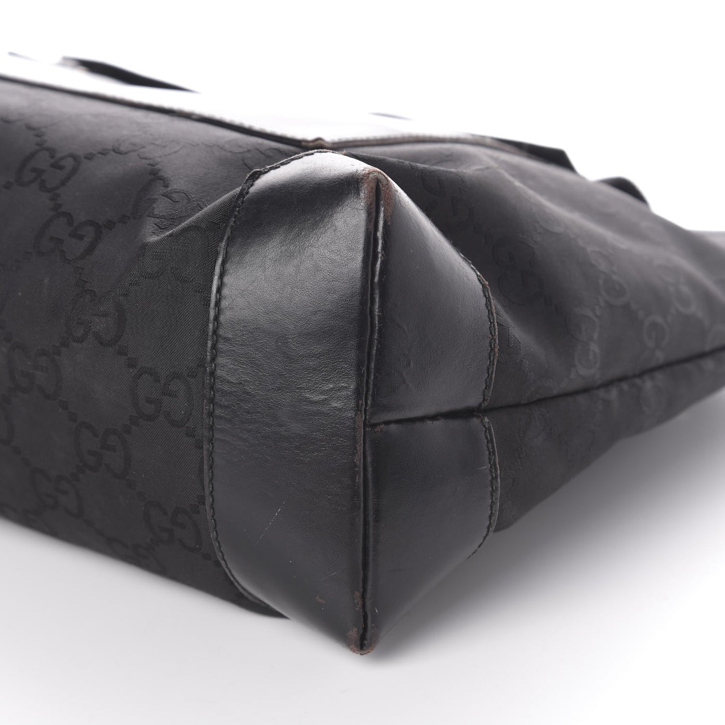 Nylon Monogram Calfskin Large Tote Bag Black