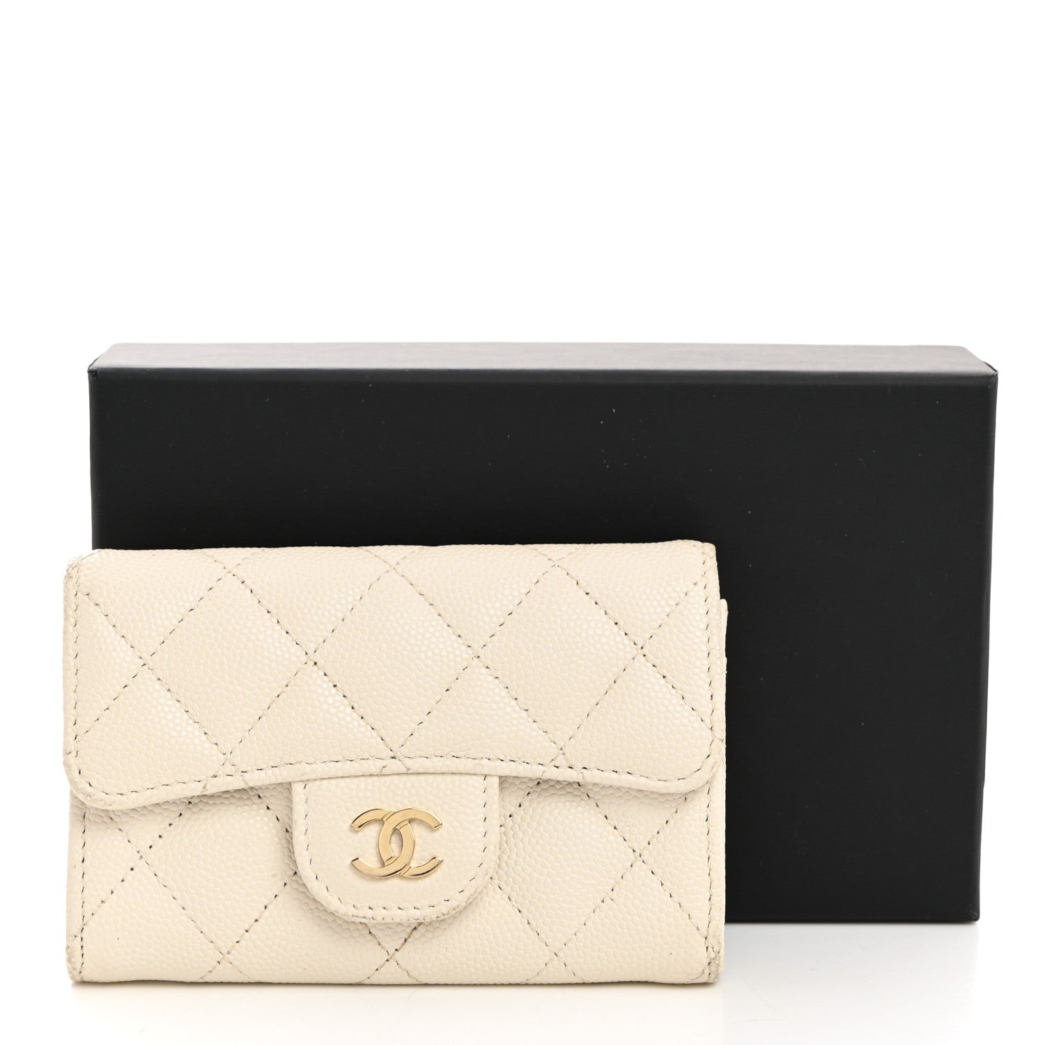 Chanel Caviar Quilted Flap Card Holder Wallet White 12 of 12
