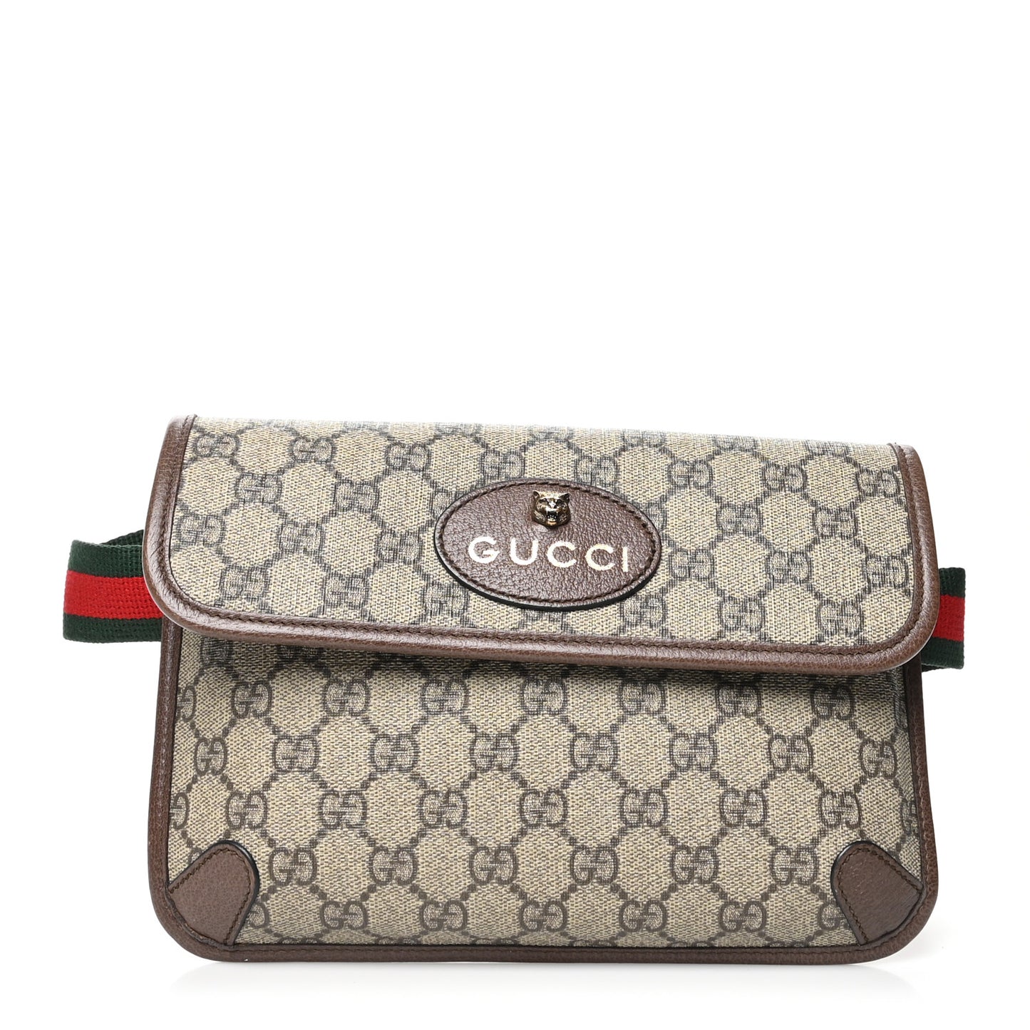 GG Supreme Monogram Neo Vintage Web Belt Bag Brown