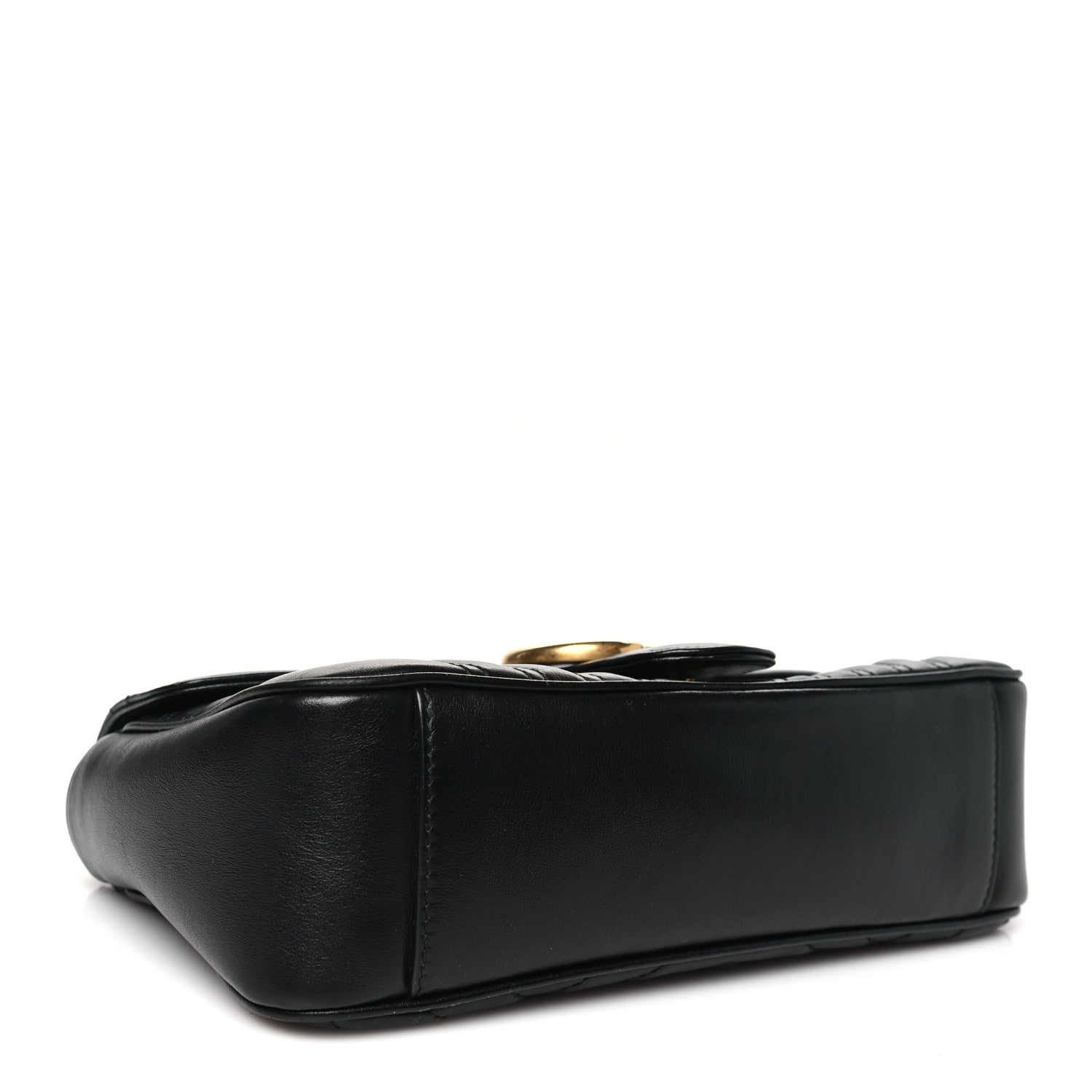 Gucci Calfskin Matelasse Small GG Marmont Shoulder Bag Black 4 of 10
