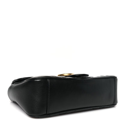 Gucci Calfskin Matelasse Small GG Marmont Shoulder Bag Black 4 of 10