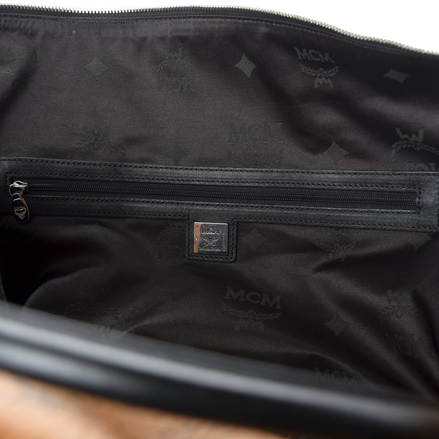 Visetos Medium Traveler Weekender Duffle Bag Cognac Black