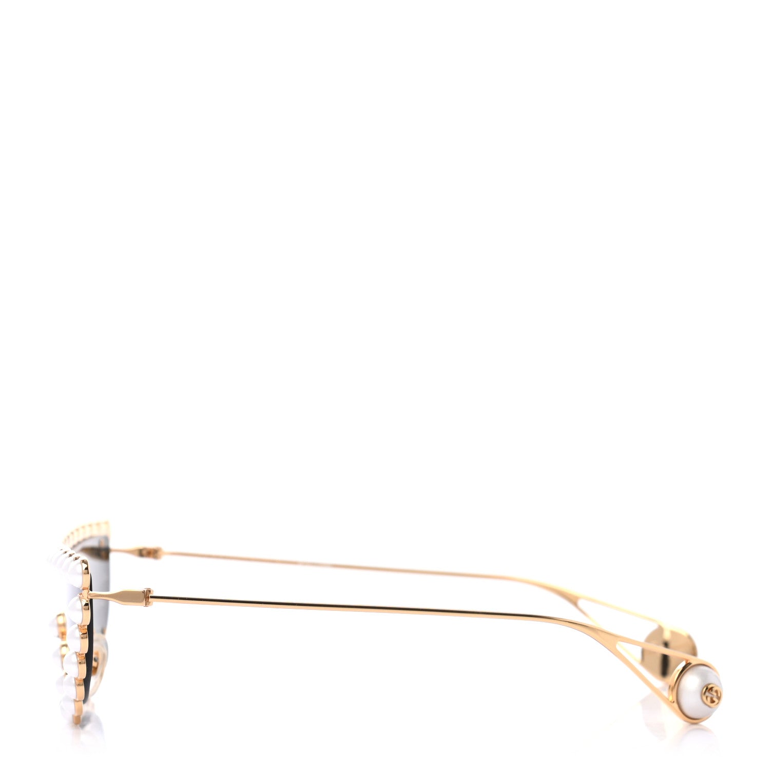 Gucci Metal Pearl Cat Eye Sunglasses GG0364S Gold 3 of 6