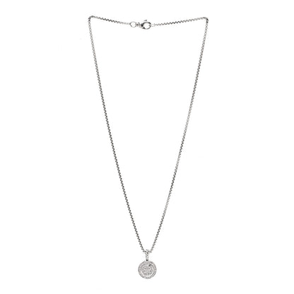 David Yurman Sterling Silver Diamond 8mm Petite Round Necklace 4 of 10