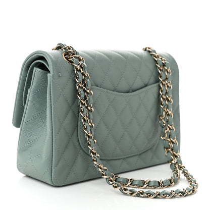 Chanel Caviar Quilted Medium Double Flap Dark Green 3 of 11