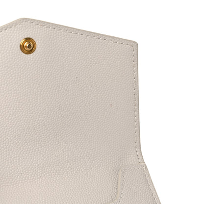 Saint Laurent Grain De Poudre Monogram Uptown Compact Wallet Blanc Vintage 15 of 17