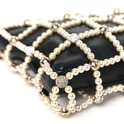 Chanel Lambskin Pearl Frame Shoulder Bag Black 9 of 10