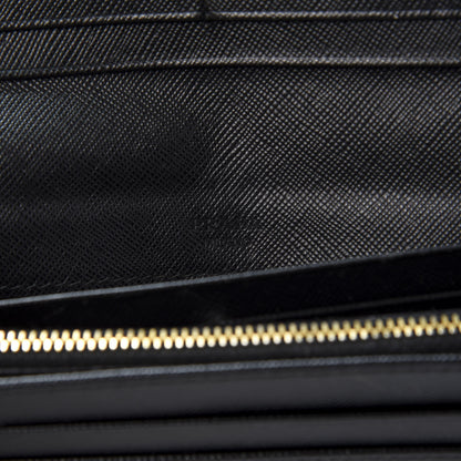 Prada Saffiano Metal Continental Flap Wallet Black 7 of 8