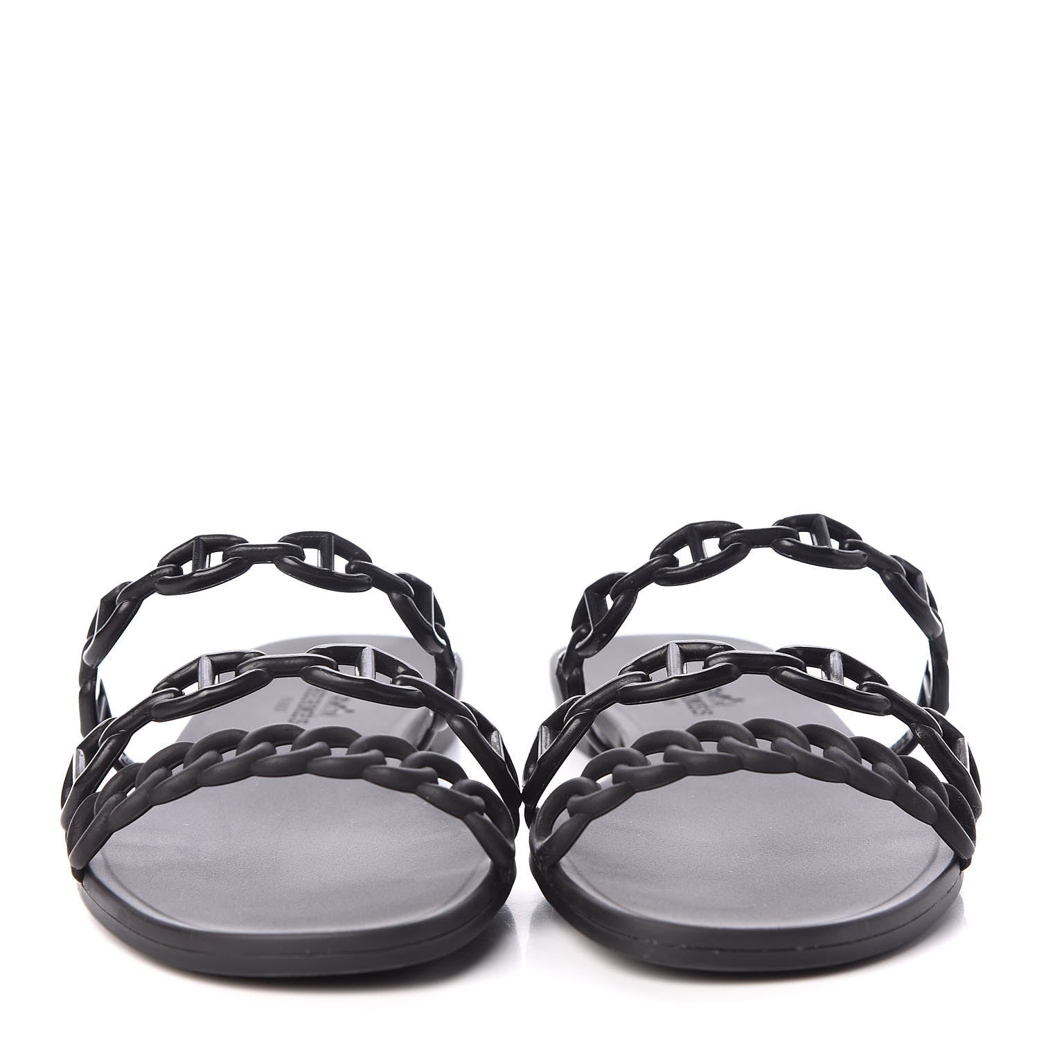 Hermes Rubber Chaine d'Ancre Rivage Sandals 36 Black 2 of 8
