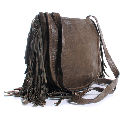 Jimmy Choo Python Grained Adele Fringe Shoulder Bag Brown 3 of 8