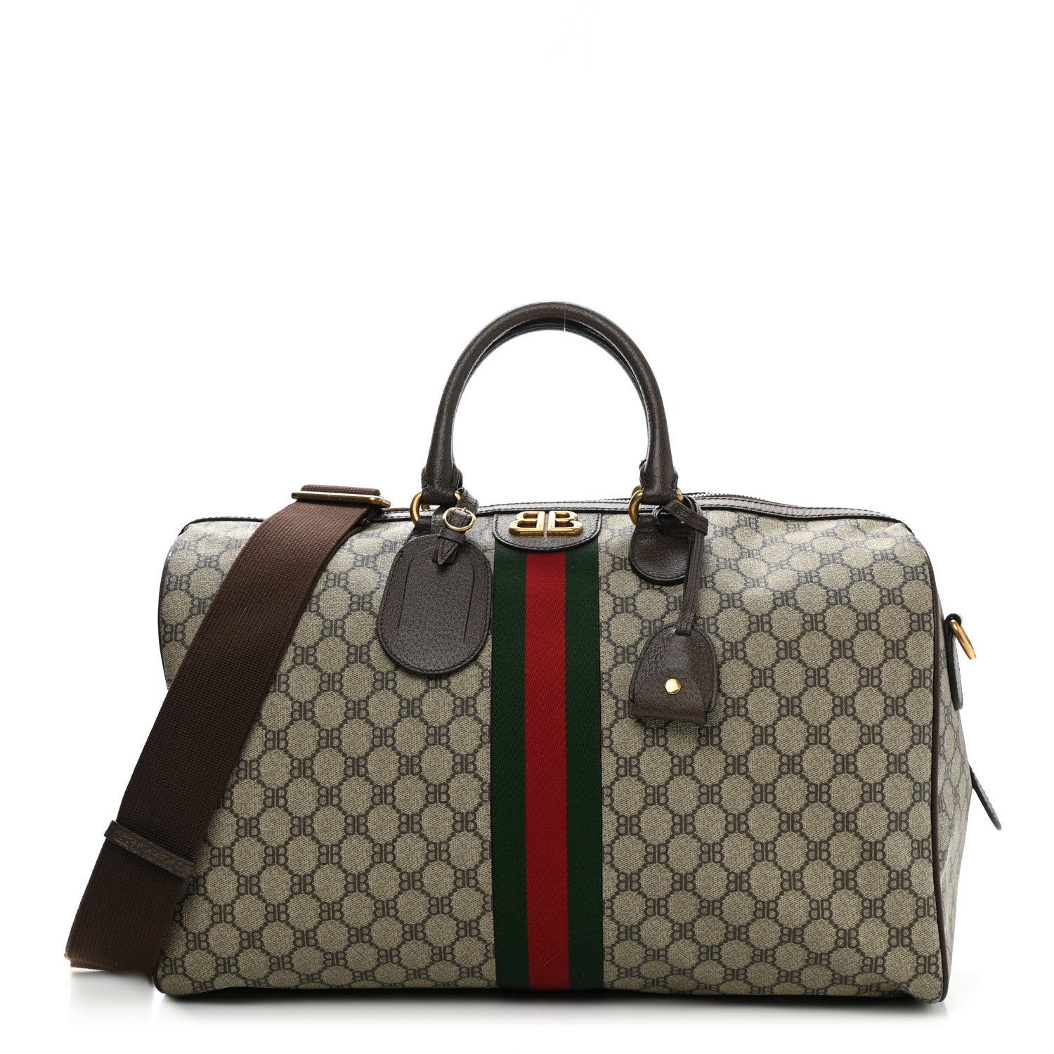 Gucci X BALENCIAGA BB Supreme Monogram Web Medium Ophidia Carry-On Duffle Bag Beige New Acero 1 of 10
