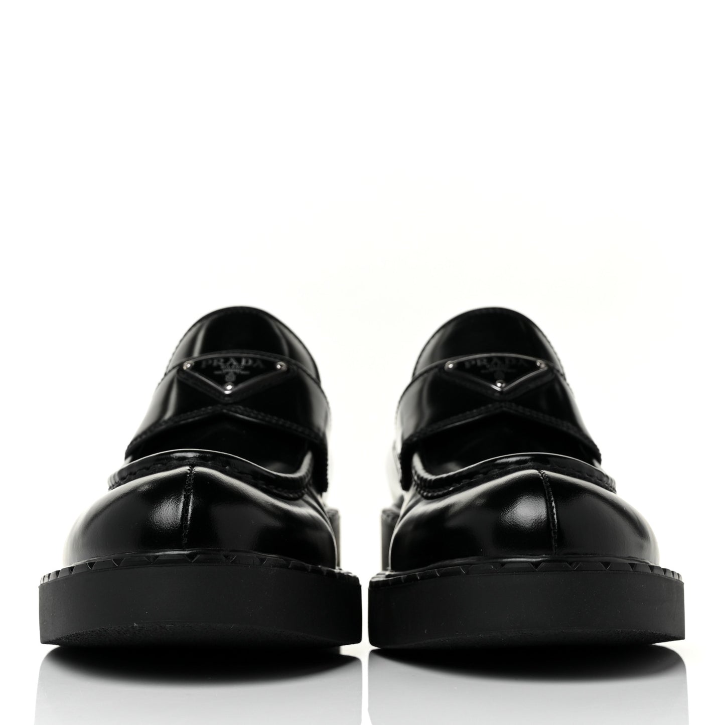 Spazzolato Metal Triangle Logo 50mm Loafers 39 Black