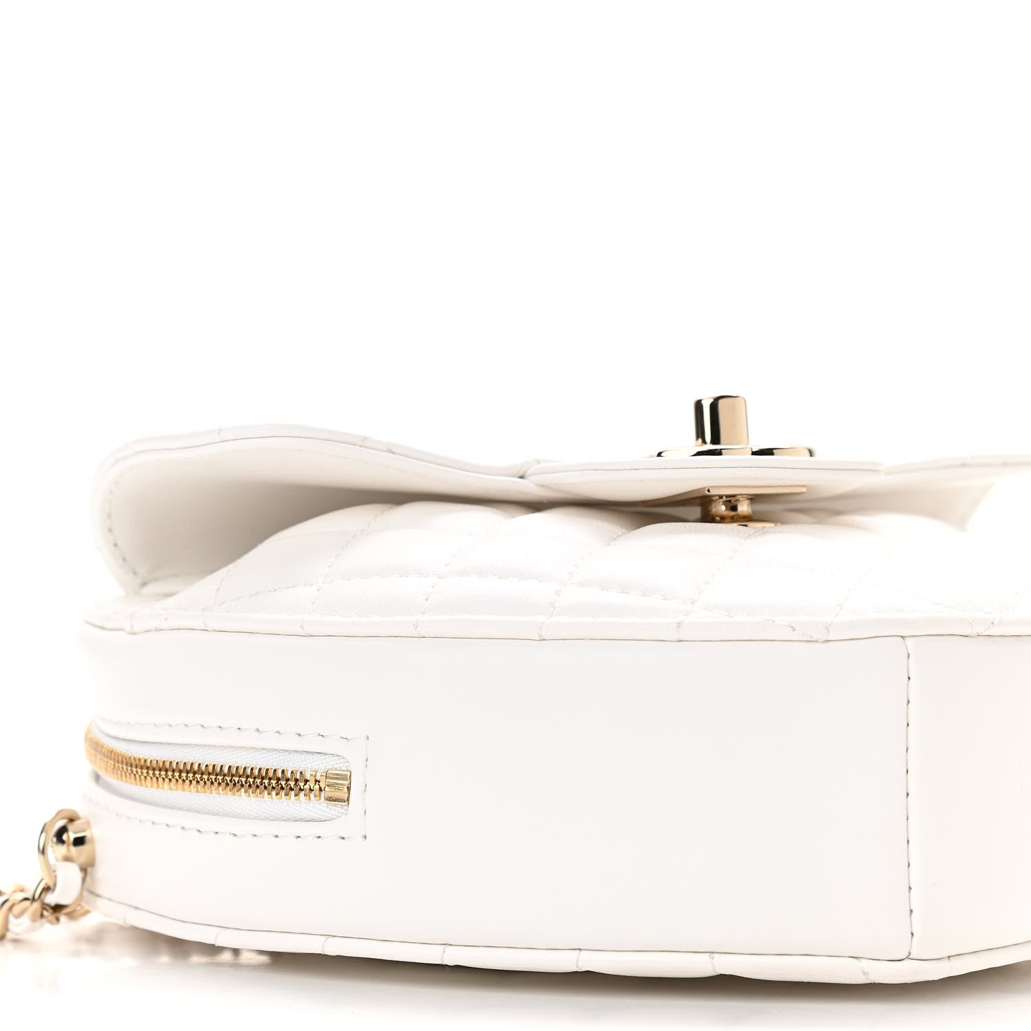 Chanel Lambskin Quilted CC In Love Heart Bag White 9 of 11