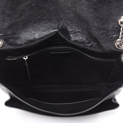 Saint Laurent Crinkled Calfskin Matelasse Monogram Large Niki Chain Satchel Black 5 of 13