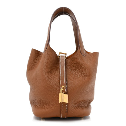 Hermes Taurillon Clemence Picotin Lock 18 PM Gold 1 of 10