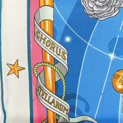 Hermes Silk Chorus Stellarum Scarf 70 Gris Perle Bleu Azur 3 of 5