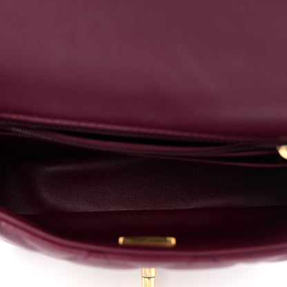 Chanel Lambskin Enamel Quilted Mini Coco Hearts Square Flap Burgundy 5 of 11
