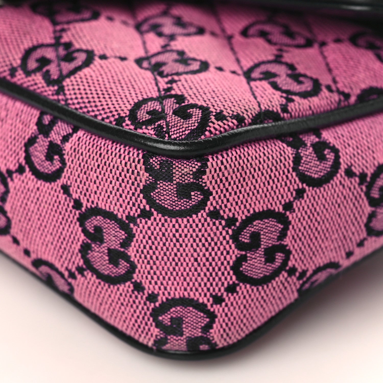 Gucci Monogram Multicolor Matelasse Diagonal Super Mini GG Marmont Shoulder Bag Pink Blue 9 of 10