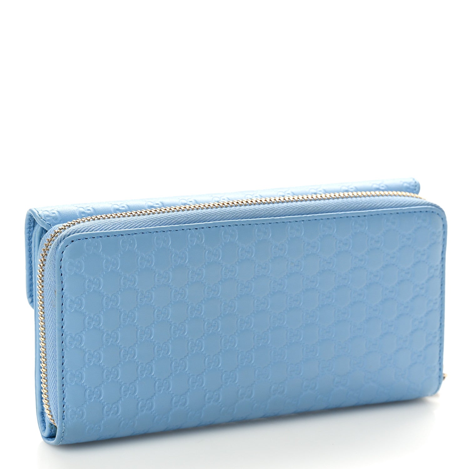 Gucci Soft Microguccissima Continental Zip Wallet Mineral Blue 3 of 10