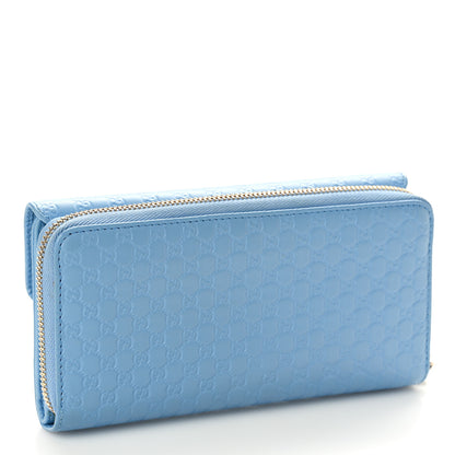 Gucci Soft Microguccissima Continental Zip Wallet Mineral Blue 3 of 10