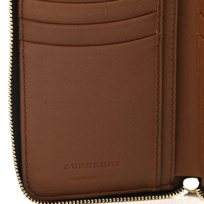 Burberry Calfskin Horseferry Check Medium Marston Zip Around Wallet Tan 6 of 7