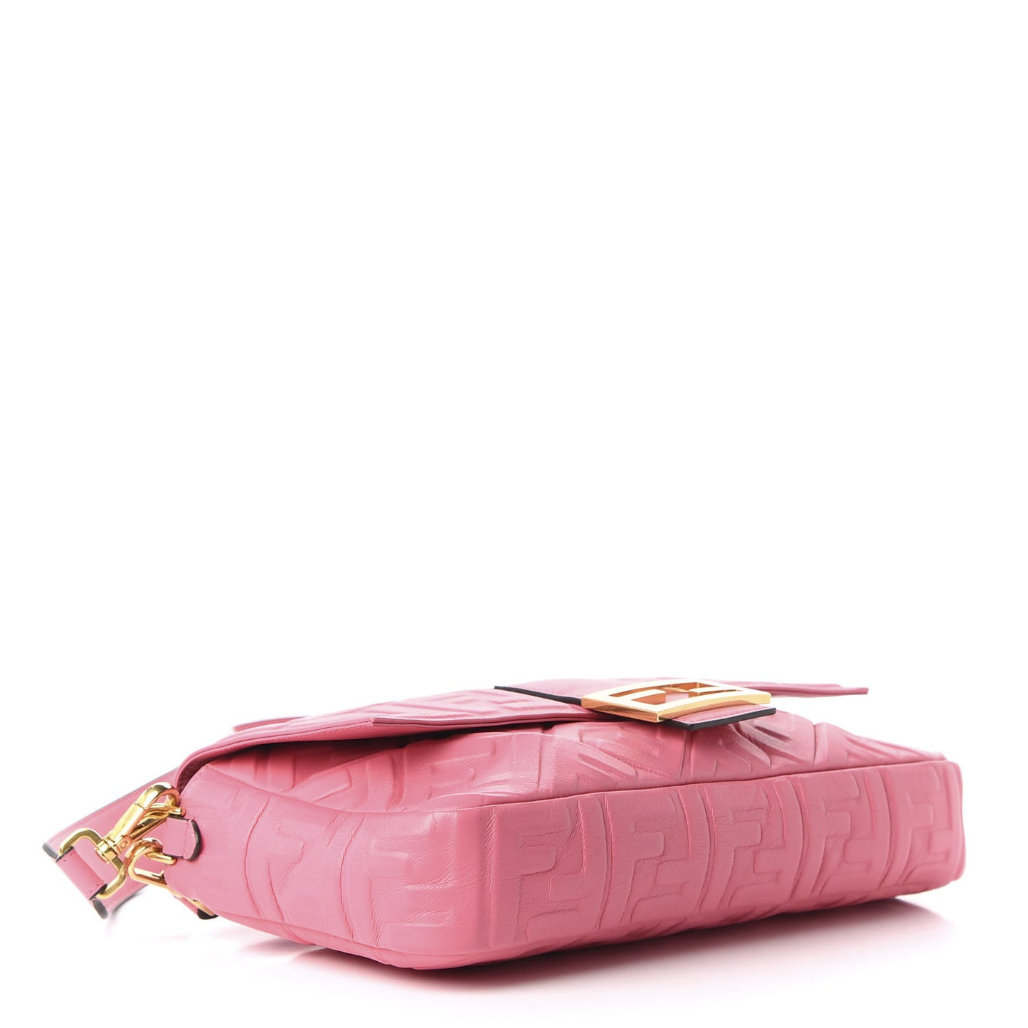 Nappa FF 1974 Embossed Large Baguette Rosa Fluo