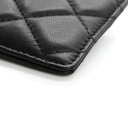 Chanel Lambskin Quilted Glitter Card Holder On Chain Black 9 of 11
