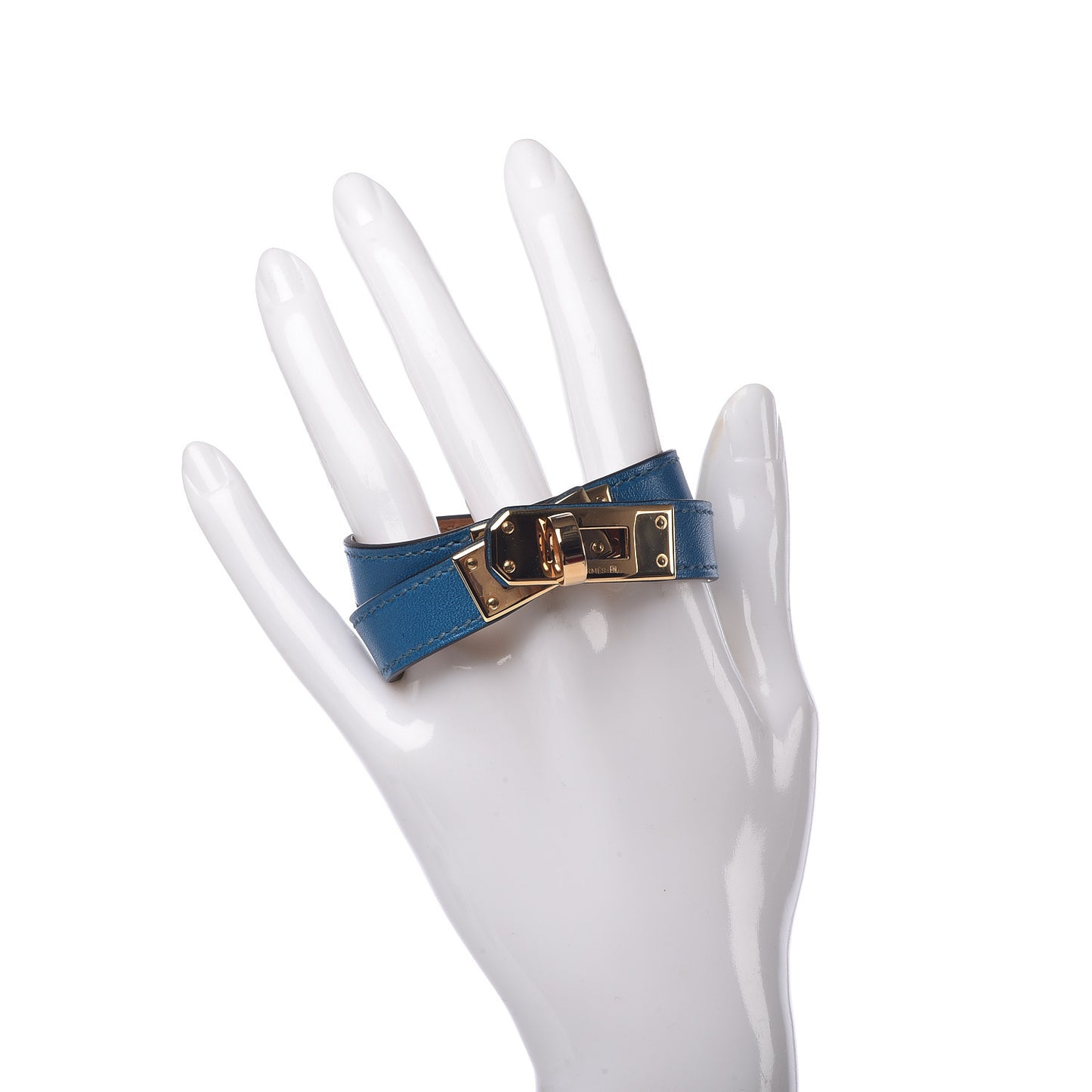 Tadelakt Kelly Double Tour Bracelet XS Bleu Izmir