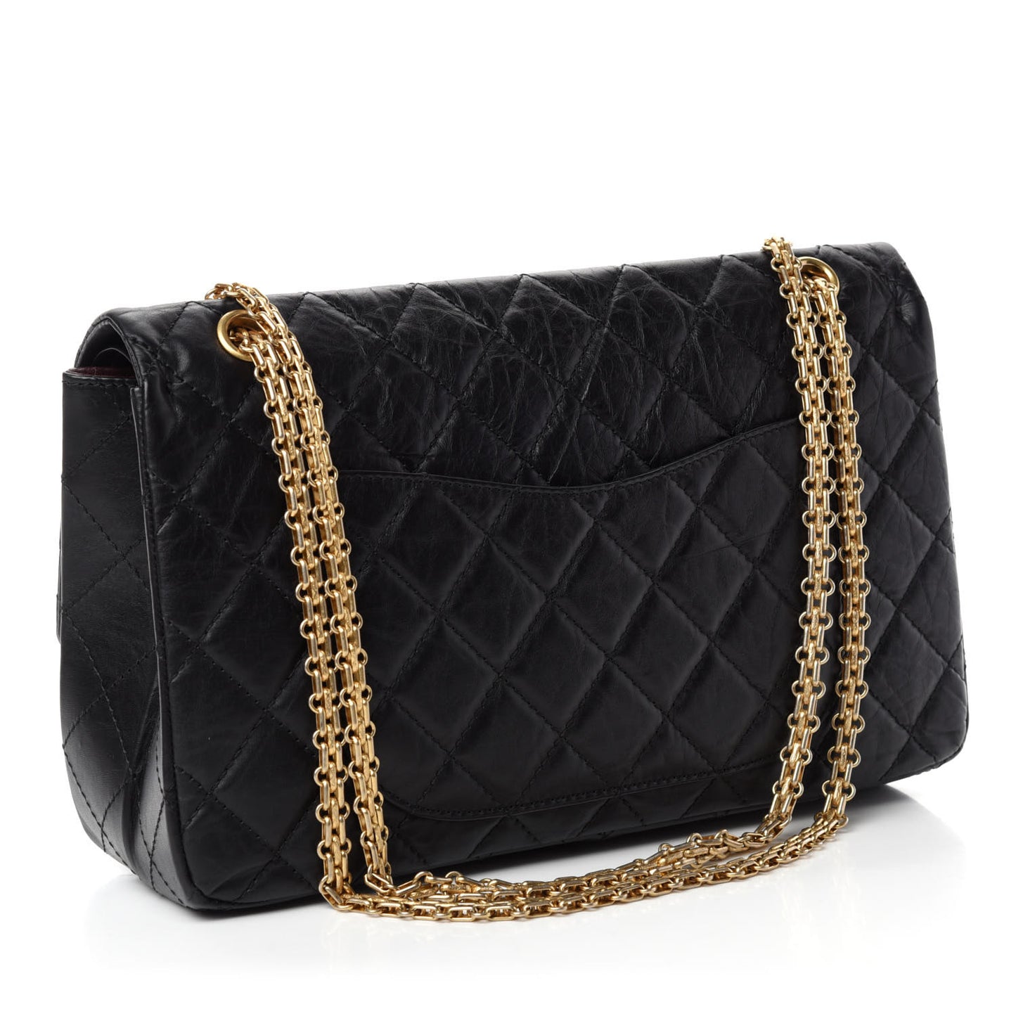 Aged Calfskin Quilted 2.55 Reissue 227 Flap Black