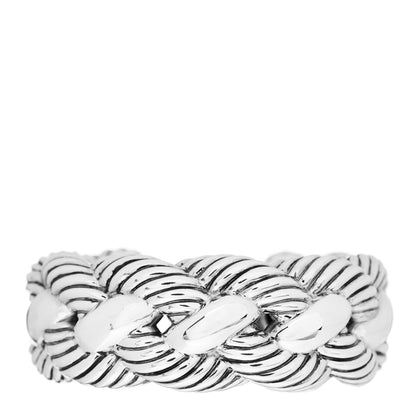 David Yurman Stainless Steel Sterling Silver Woven Cable Cuff Bracelet 1 of 4