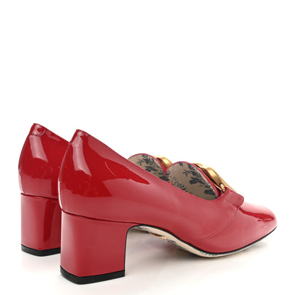 Gucci Vernice GG Victoire 55mm Loafer Pumps 36 Hibiscus Red 4 of 9