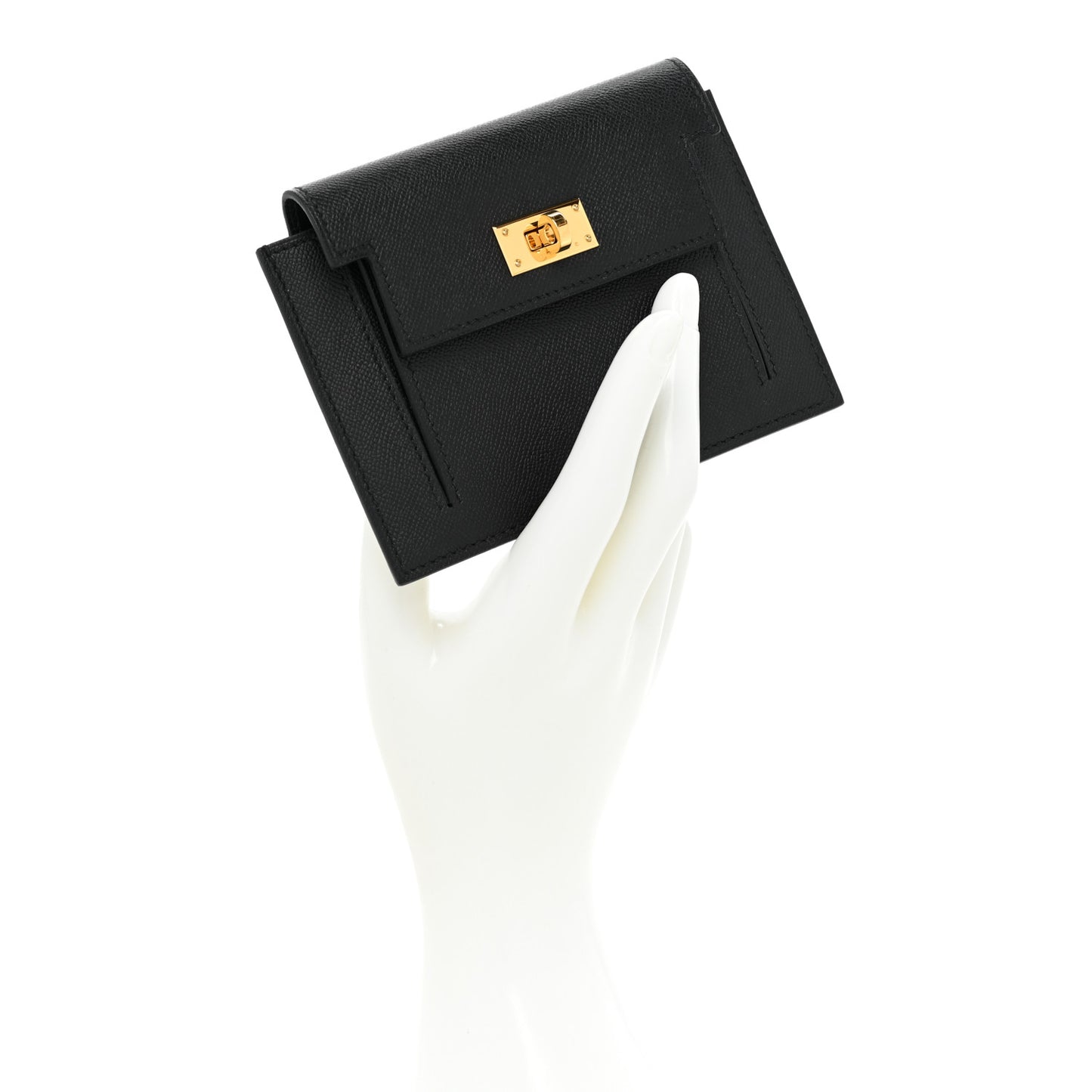 Epsom Kelly Pocket Compact Wallet Black