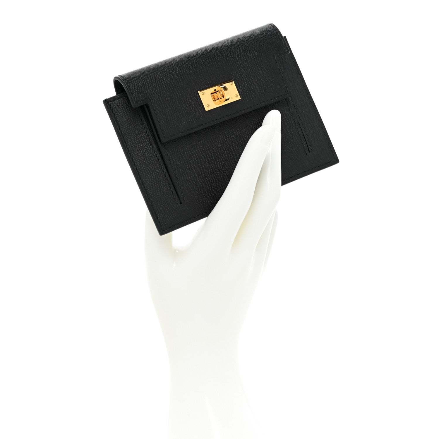 Hermes Epsom Kelly Pocket Compact Wallet Black 2 of 9