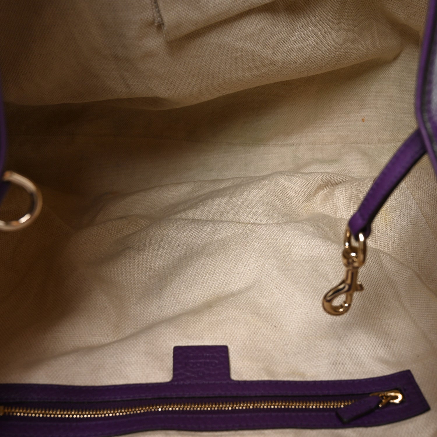 Gucci Pebbled Calfskin Large Soho Shoulder Bag Shine Purple 5 of 10