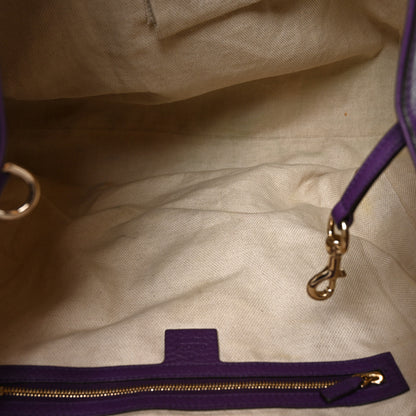 Gucci Pebbled Calfskin Large Soho Shoulder Bag Shine Purple 5 of 10