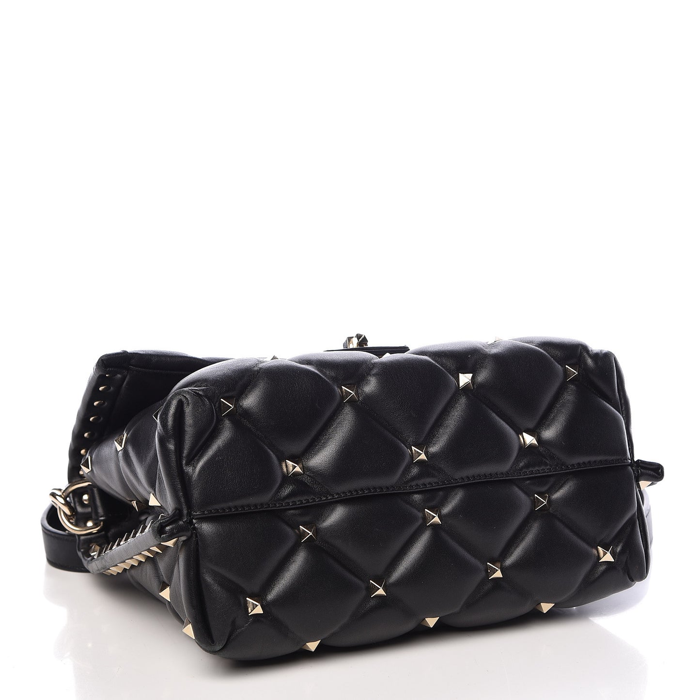Lambskin VLTN Print Candystud Top Handle Bag Black