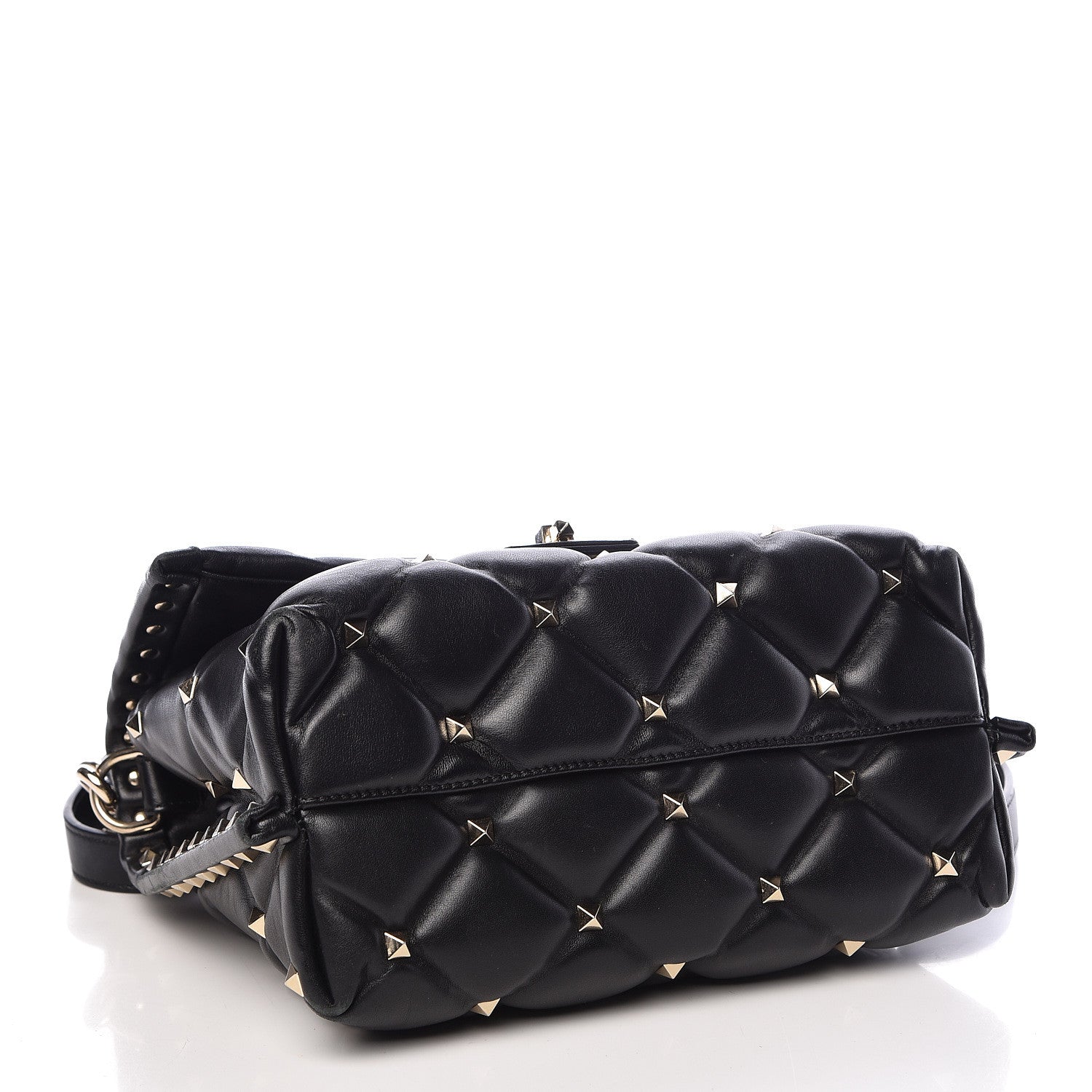 Valentino Garavani Lambskin VLTN Print Candystud Top Handle Bag Black 4 of 14