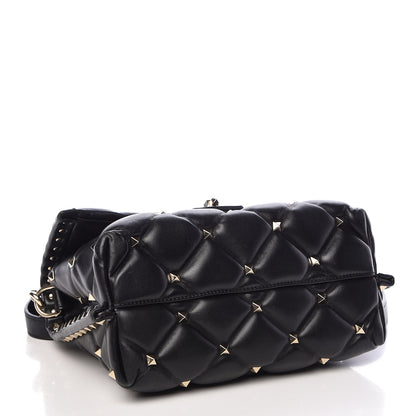 Valentino Garavani Lambskin VLTN Print Candystud Top Handle Bag Black 4 of 14