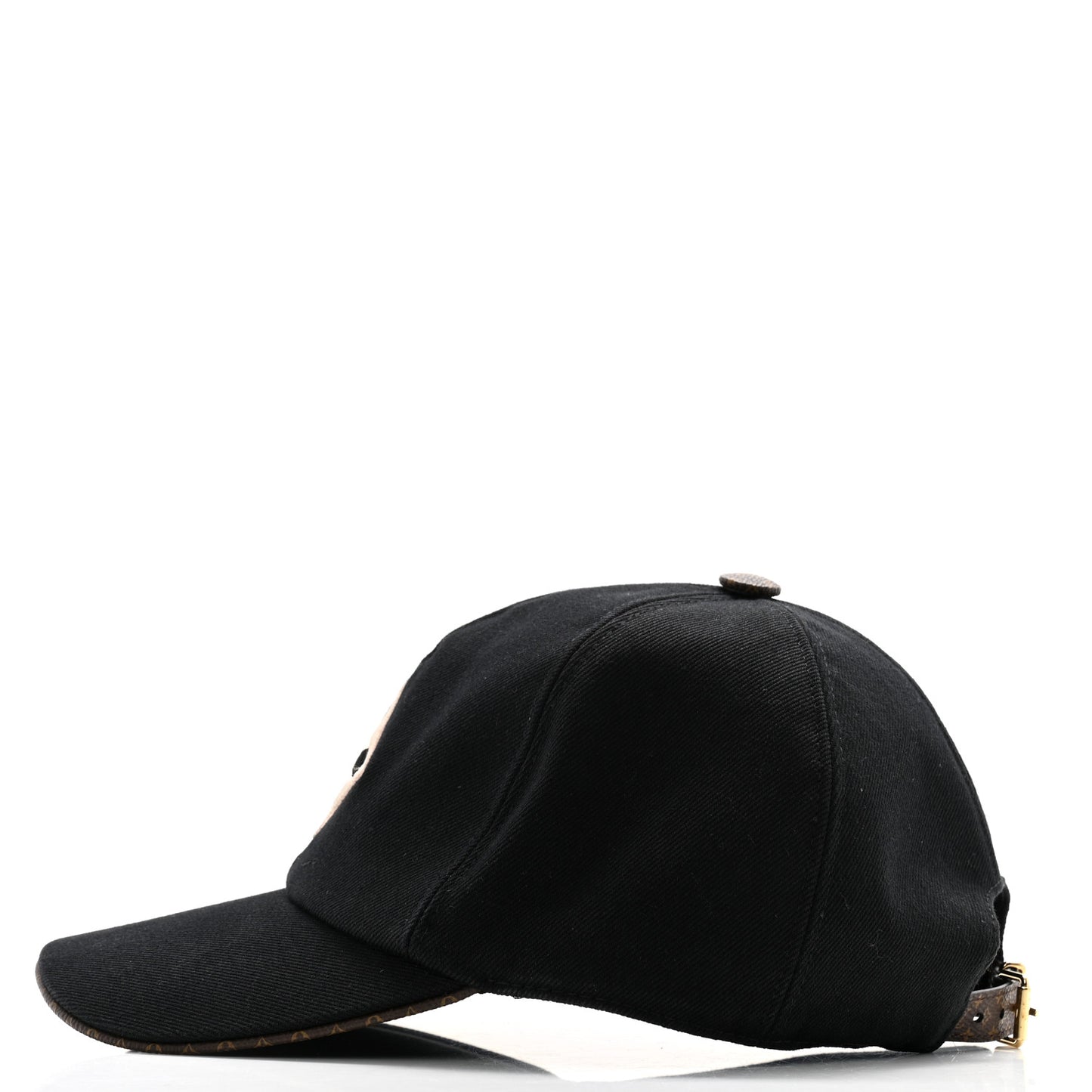 Monogram Cotton Jacquard Embroidered LV Day Cap M Black