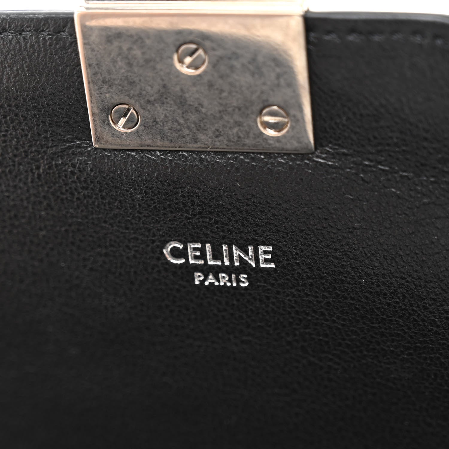 Celine Calfskin Snakeskin Medium C Bag Black 6 of 9